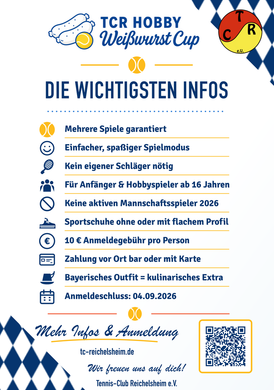 Flyer-Rückseite TCR Hobby-Weißwurst-Cup 2026